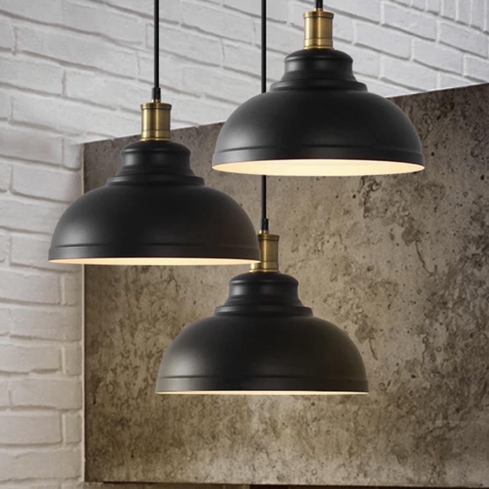 Đèn thả cổ bóp đui đồng hiện đại chưa bao gồm bóng đèn TCF.02 Đen/Trắng