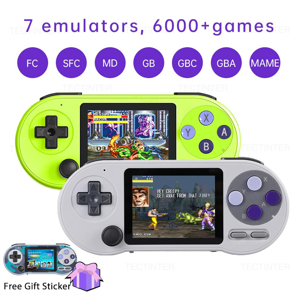 SF2000 Màn hình IPS 3 inch Máy chơi game cầm tay Máy chơi game cầm tay mini Máy chơi game cầm tay tích hợp 6000 trò chơi cổ điển cho GBA/MD Sega Dendy Màu sắc: 1P GY