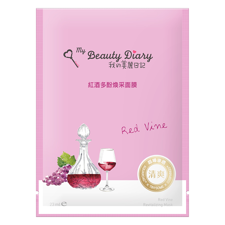 Mặt Nạ Rượu Vang Đỏ My Beauty Diary Red Vine Revitalizing Mask (8 Miếng / Hộp)