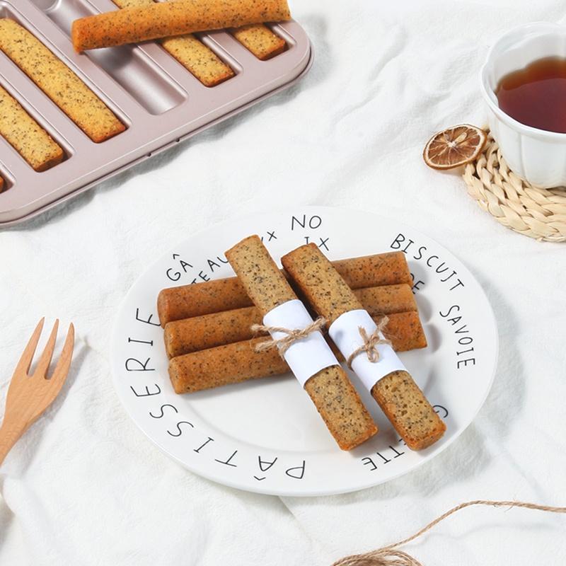 Khay Nướng Bánh Quy Que COOKIES Nhật Bản Khuôn Bánh Cigar 6 Bánh - TRAY0003