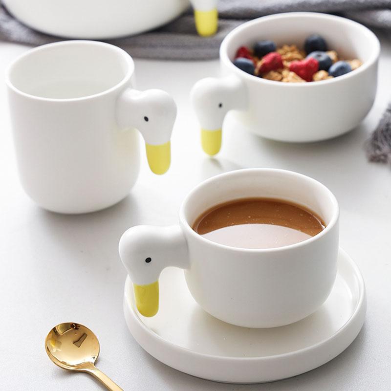 Vịt Gốm Sứ Bát Tràng Dễ Thương Vịt Cà Phê Đĩa Nồi Ấm Siêu Tốc Cốc Tráng Miệng Bát Bộ Đồ Ăn Cho Trẻ Ăn Tối Bộ Phụ Kiện Nhà Bếp