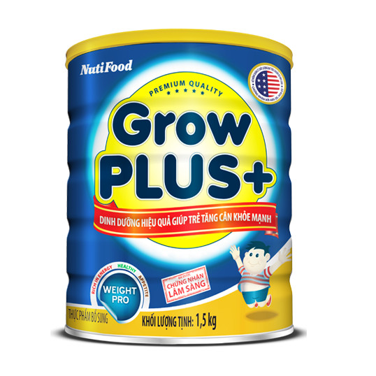 SỮA BỘT GROWPLUS+ DINH DƯỠNG HIỆU QUẢ GIÚP TRẺ TĂNG CÂN KHỎE MẠNH - LON 1.5KG