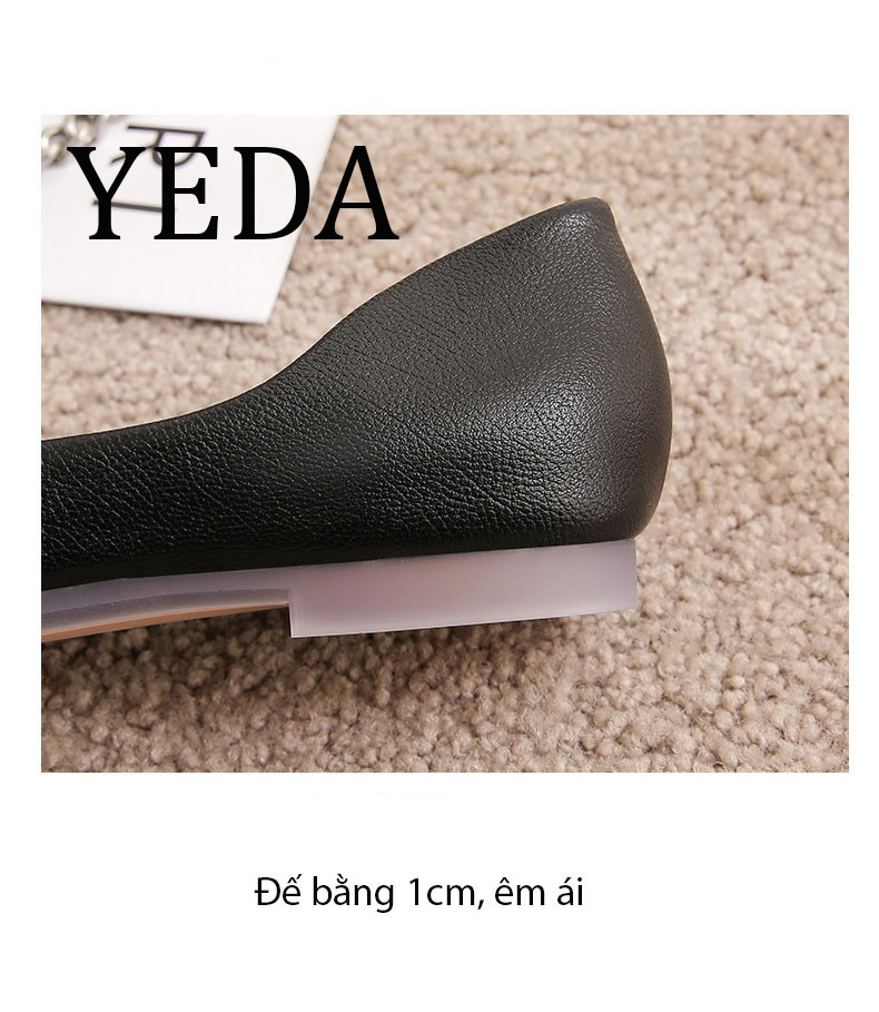 Giày công sở mũi vuông đế bệt cao cấp - GIAY.555-2