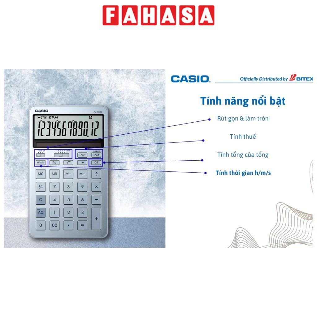 Máy Tính Văn Phòng Casio JW-200DQ-BU-W-DP - Màu Xanh Dương Nhạt