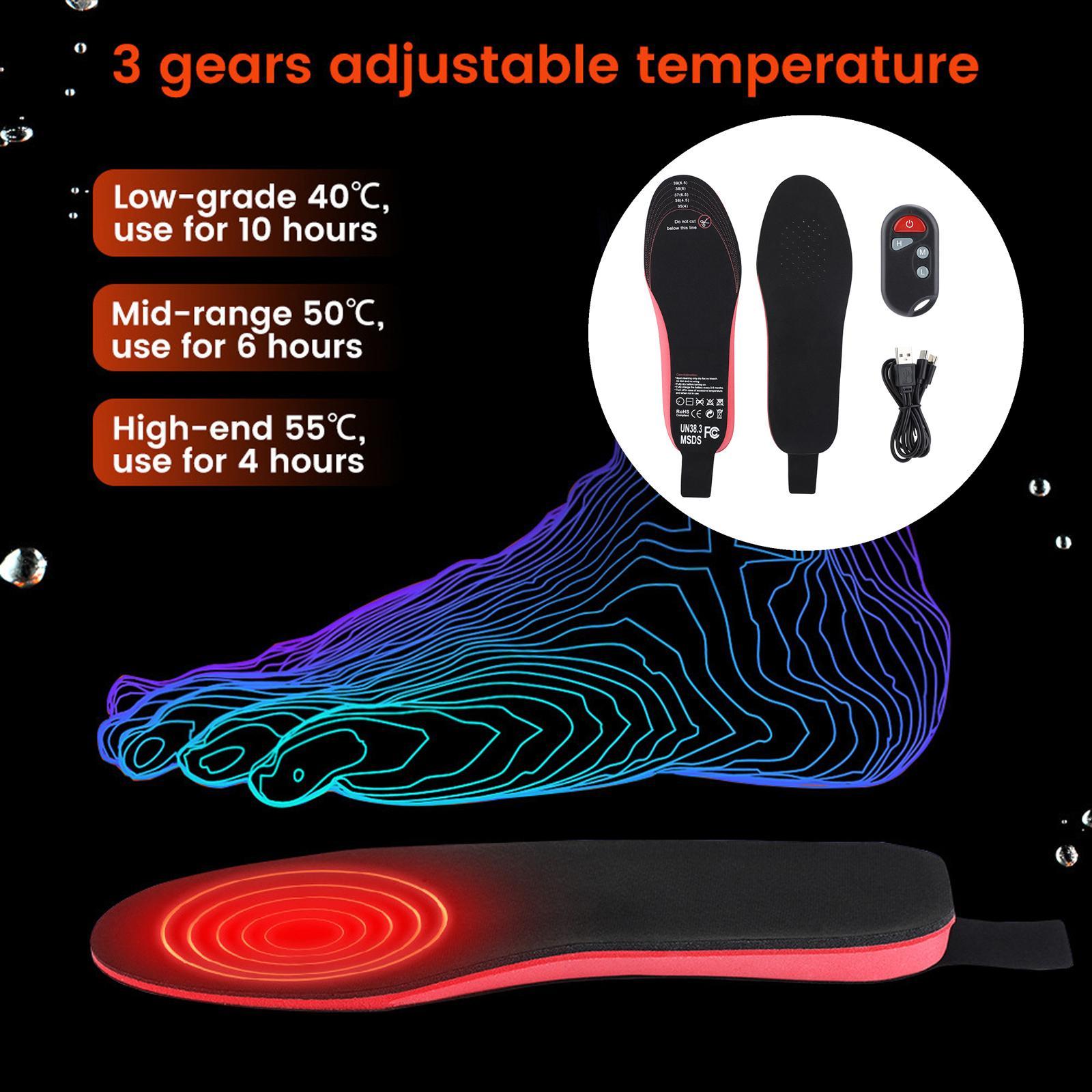 2100mAh Electric Heated Insoles Rechargeable for Outdoor Sports Camping