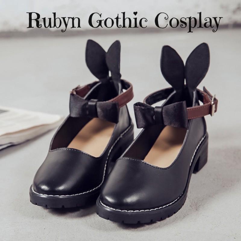 Giày Búp Bê Lolita Nơ Thỏ phong cách cosplay ( Size 35 - 39 )