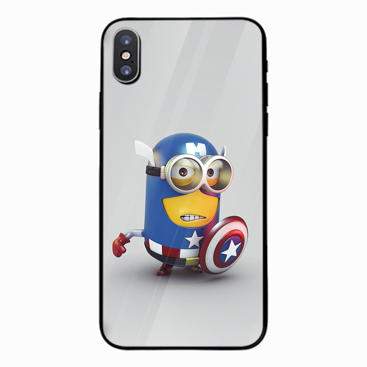 Ốp kính cường lực cho điện thoại iPhone X - Captian Minion MS ABIDANG001