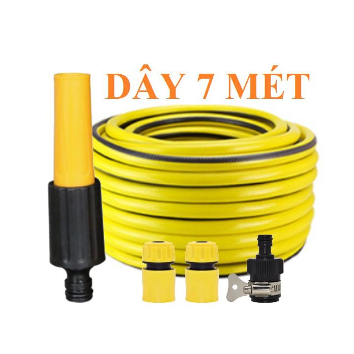 ️ Bộ dây vòi xịt nước rửa xe, tưới cây . tăng áp 3 lần, loại 7m, 10m 206622-5 cút sập,nối đen + tặng mở chai