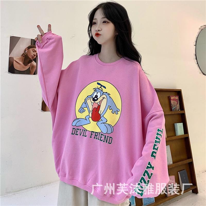 Áo sweater nỉ thu đông in hình thỏ áo thu đông dáng rộng