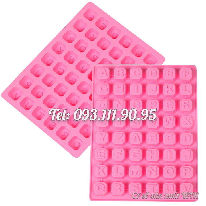 Khuôn silicon làm bánh, rau câu, socola 24 chữ cái, 10 số, ký tự - Mã số 1136