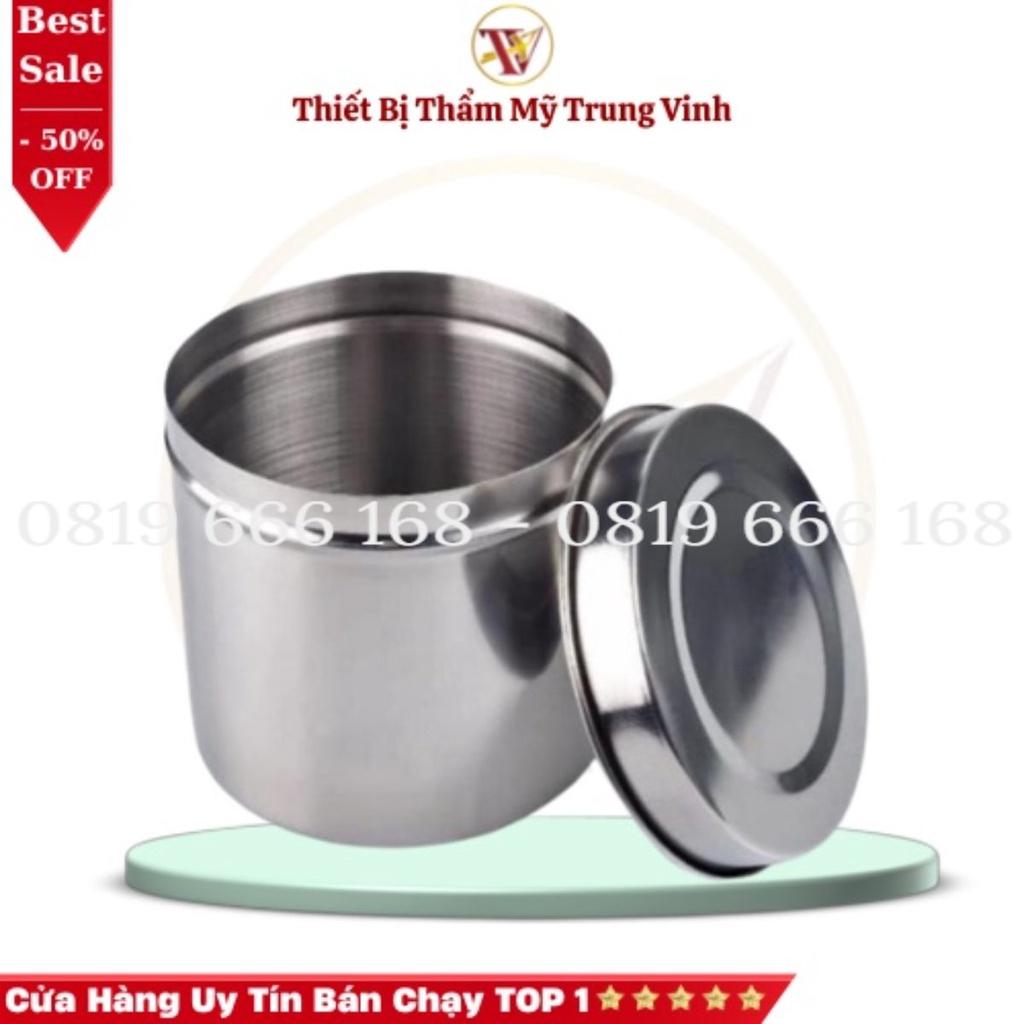 Hũ Inox Đựng Bông 8cm Dùng Trong Y Tế SPA Thẩm Mỹ Viện