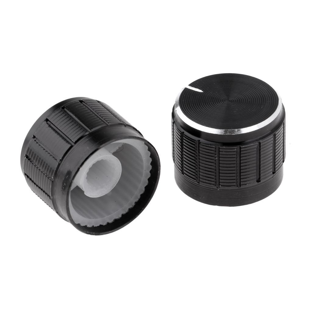 50Piece Aluminum Alloy Anti-Slip Potentiometer Control Knob 21x17mm Black