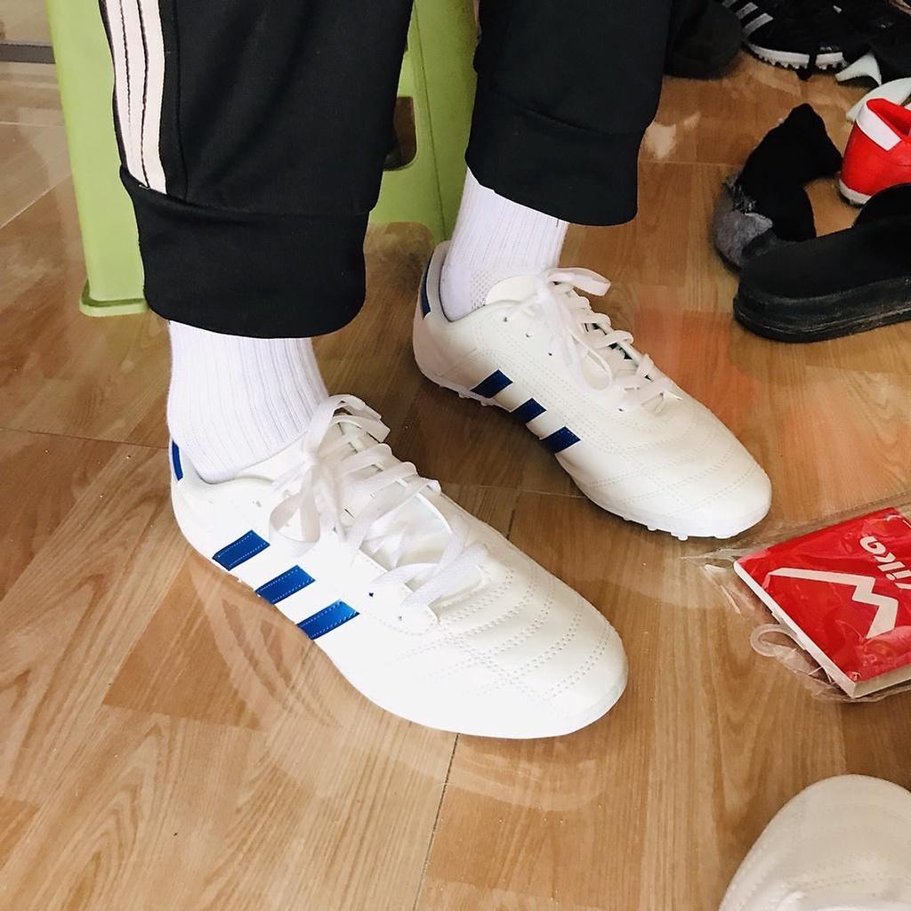 Đôi giày đá banh 3 sọc cao cấp 2022 trắng