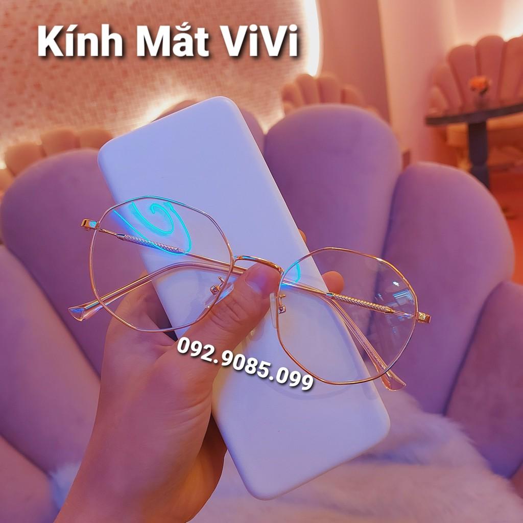 Gọng kính cận lục giác hàn quốc - KÍNH MẮT VIVI - Chất gọng kim loại - Nhận cắt : cận - viễn- loạn