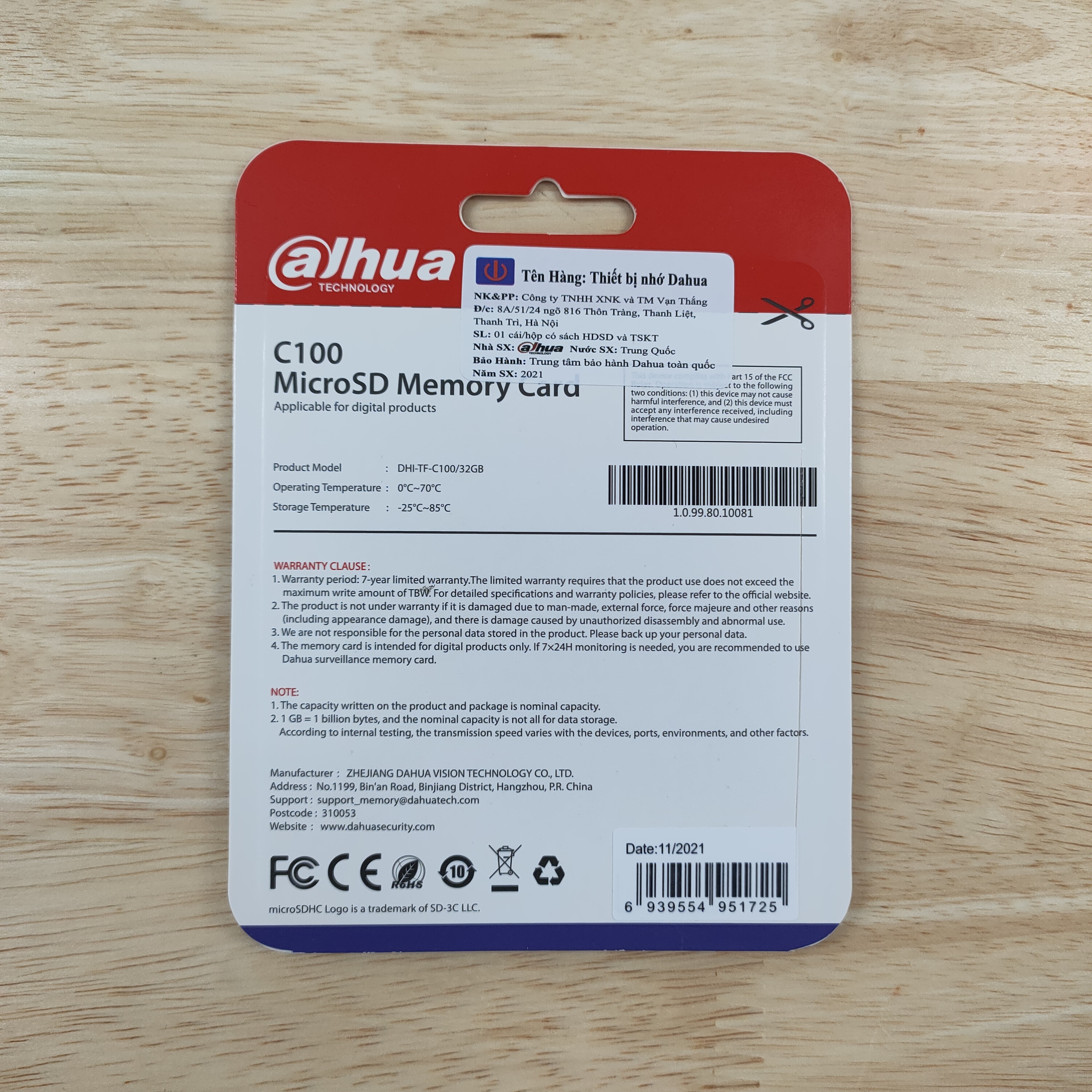 Thẻ nhớ TF Dahua C100 32GB MicroSDHC - Hàng chính hãng