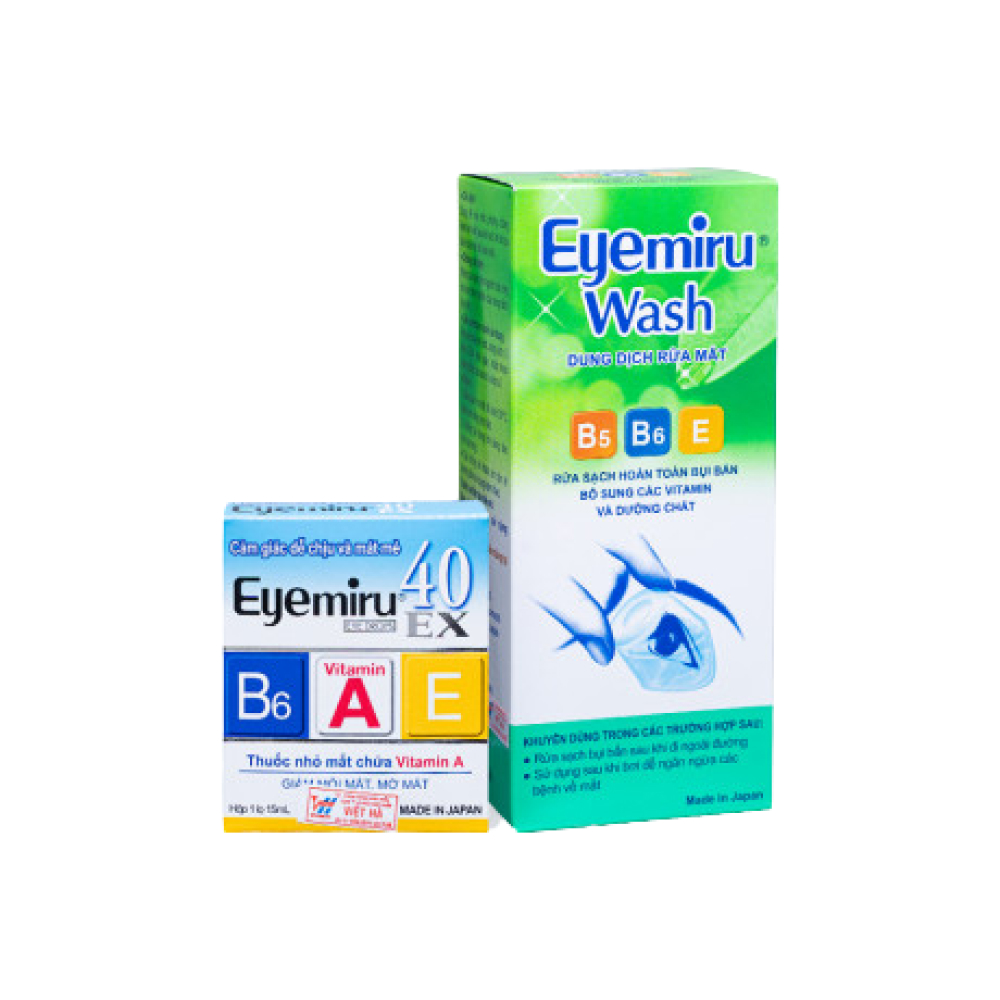 Bundle Dung dịch rửa mắt Eyemiru Wash (500ml) + Eyemiru 40EX (Lọ 15ml)