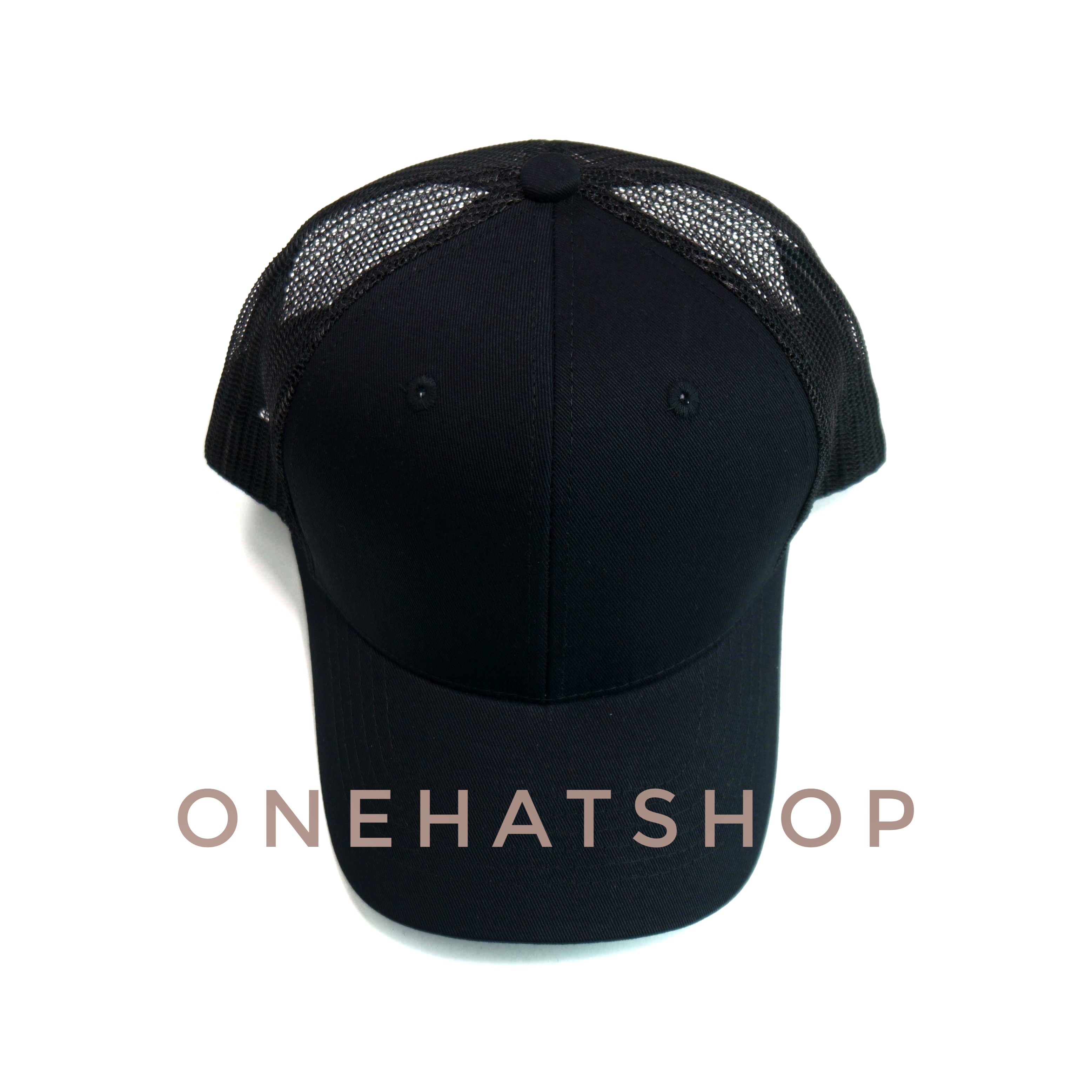 Nón kết trơn đen lưới fom Baseball cap brand One Hat