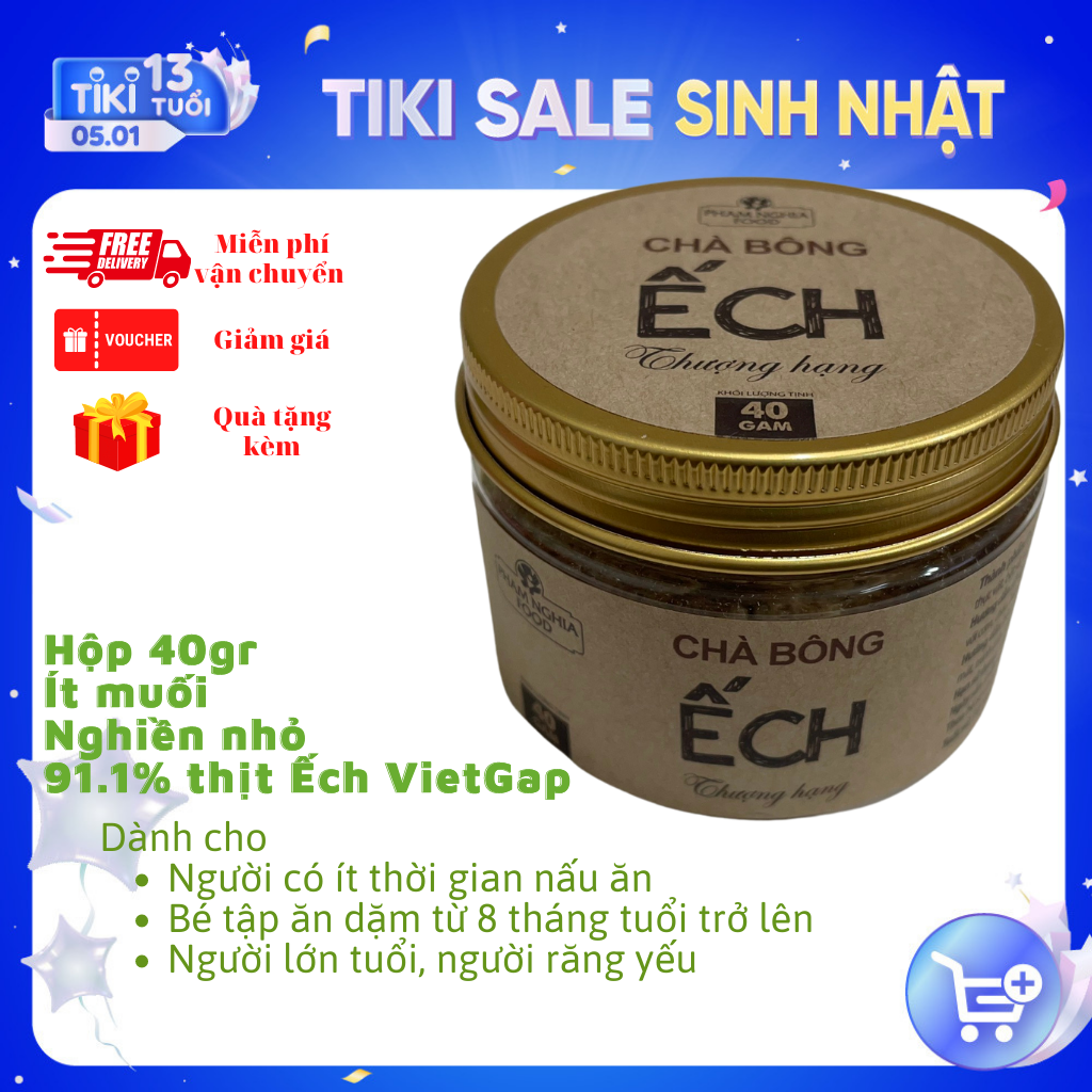 Chà bông Ếch thượng hạng phamnghiafood hũ 40gr - Ruốc ếch với 91.7% thịt Ếch tiêu chuẩn VietGap cho bé dinh dưỡng, cho mẹ nhàn tênh