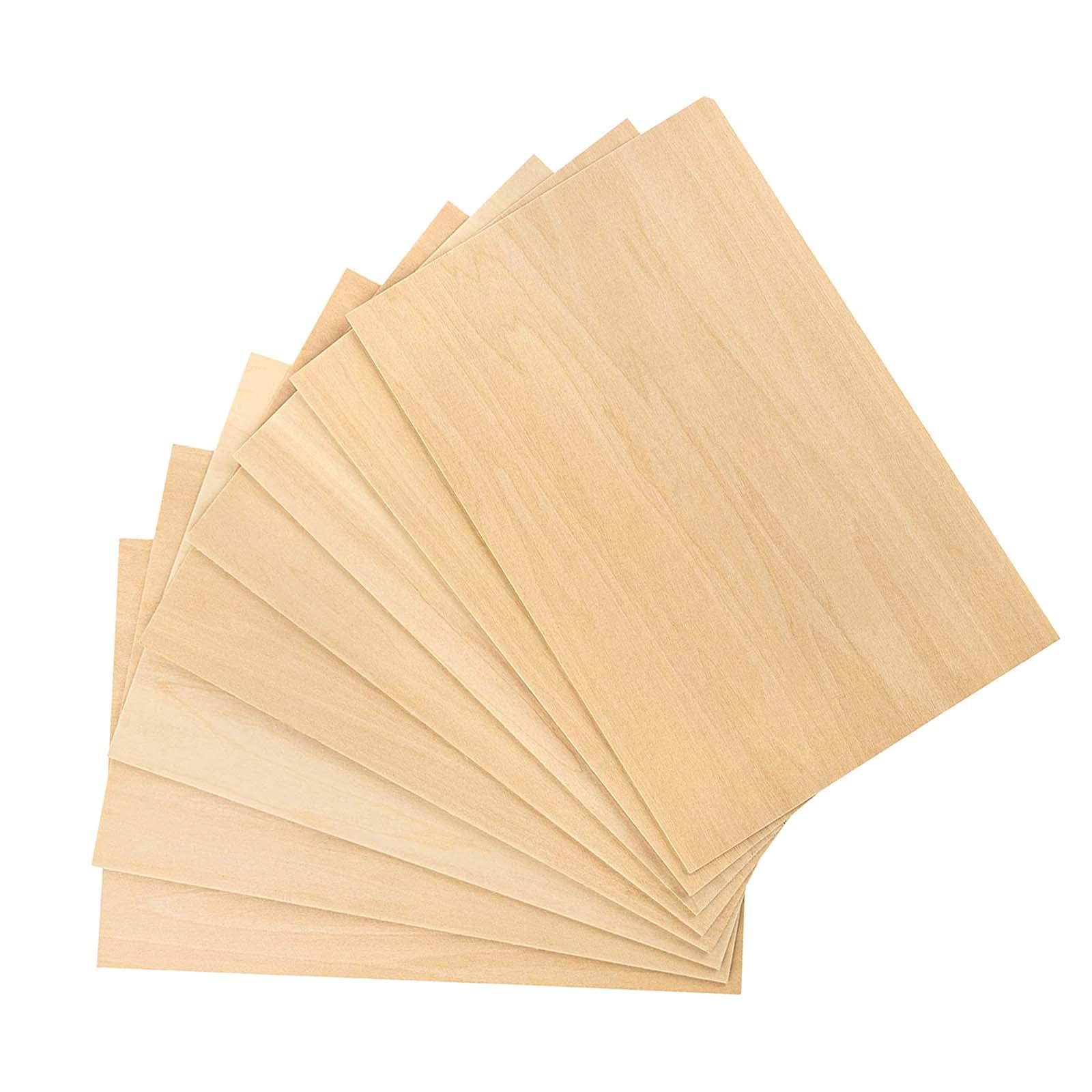 8x Unfinished Wooden Board, Wood Sheets Board, Thin Plywood Board, Wood Boards for Miniature Aircraft Mini House, DIY Project Making Plane Model