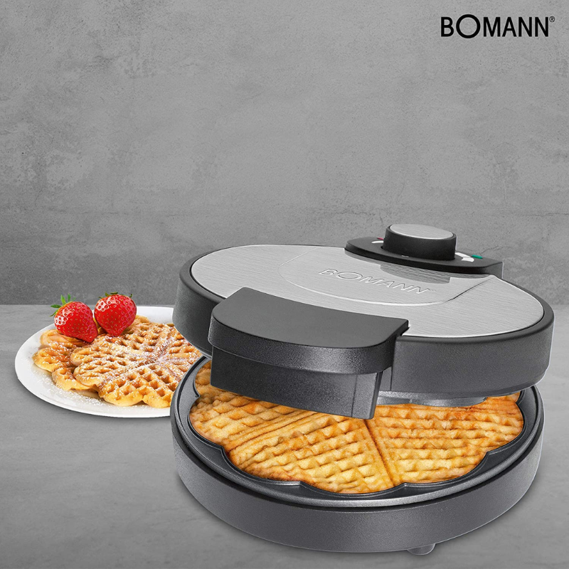 Máy Nướng Bánh WAFFLE BOMANN, Máy Làm Bánh Ngọt, Mặn, Công Suất 1200W, Nhập Đức, BH 12 Tháng