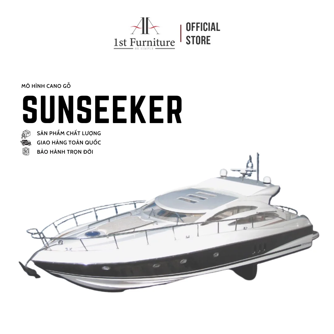 Mô hình cano SUNSEEKER cao cấp, mô hình gỗ tự nhiên, làm quà tặng sang trọng 1st FURNITURE