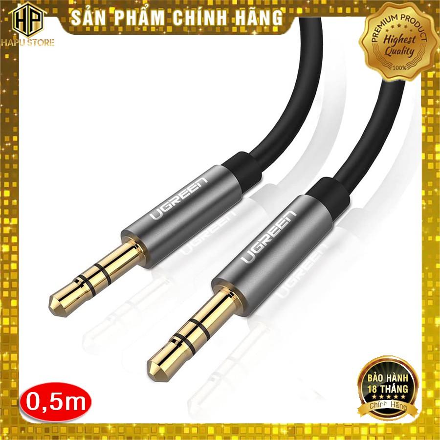 Dây loa AUX hai đầu 3,5mm dài từ 0.5m đếm 5m Ugreen chính hãng - Hàng Chính Hãng