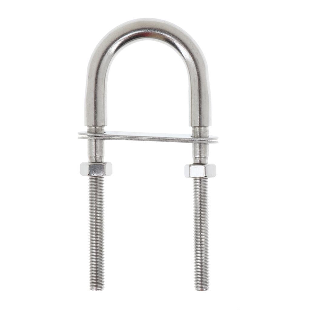 2 Pieces 304 Stainless Steel Boat Bow / Stern Eye, U-Bolt, Marine Rigging M6*90