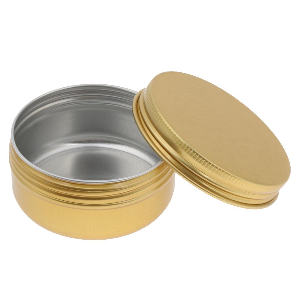 10 Pieces Round Aluminum Cream Empty Lip Balm Candles Container Jars Tin