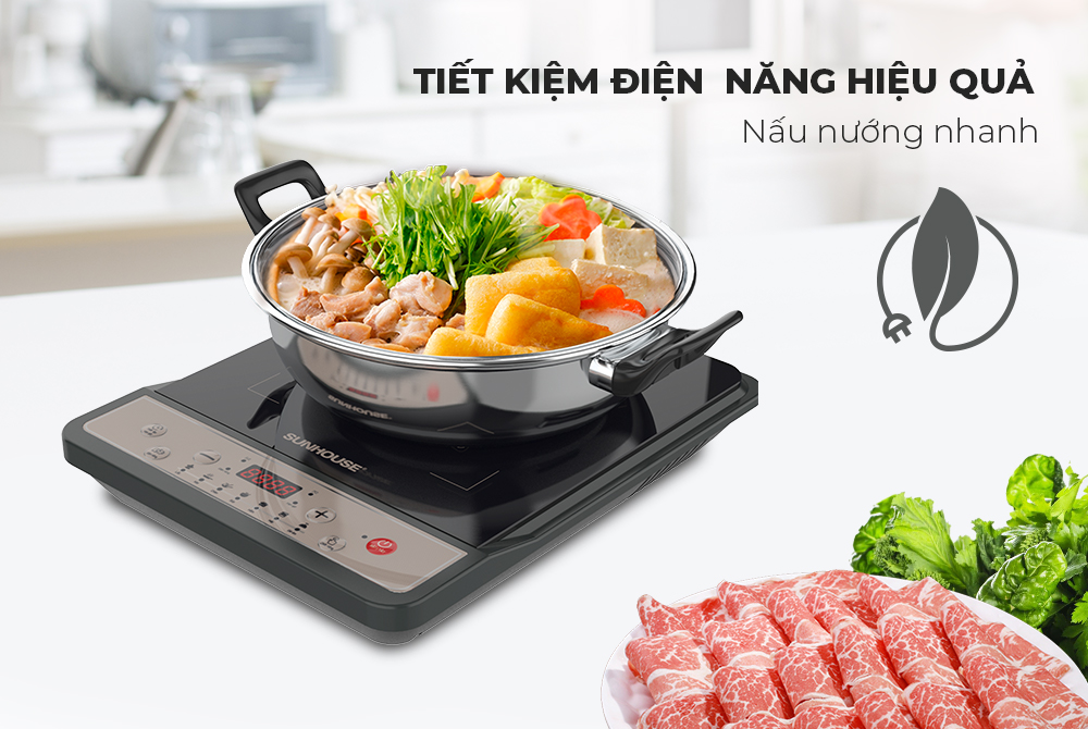 Bếp Từ Đơn Sunhouse SHD6157 - Kèm Nồi Lẩu - Hàng Chính Hãng