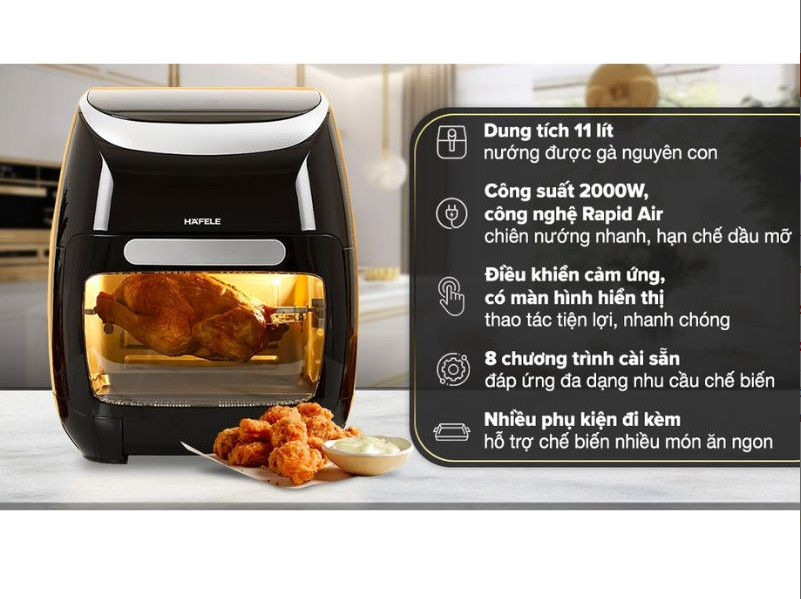 [ Hàng Chính Hãng ] Nồi chiên không dầu 11 lít Hafele HS-AF1102B (535.43.715) - BH 12 tháng