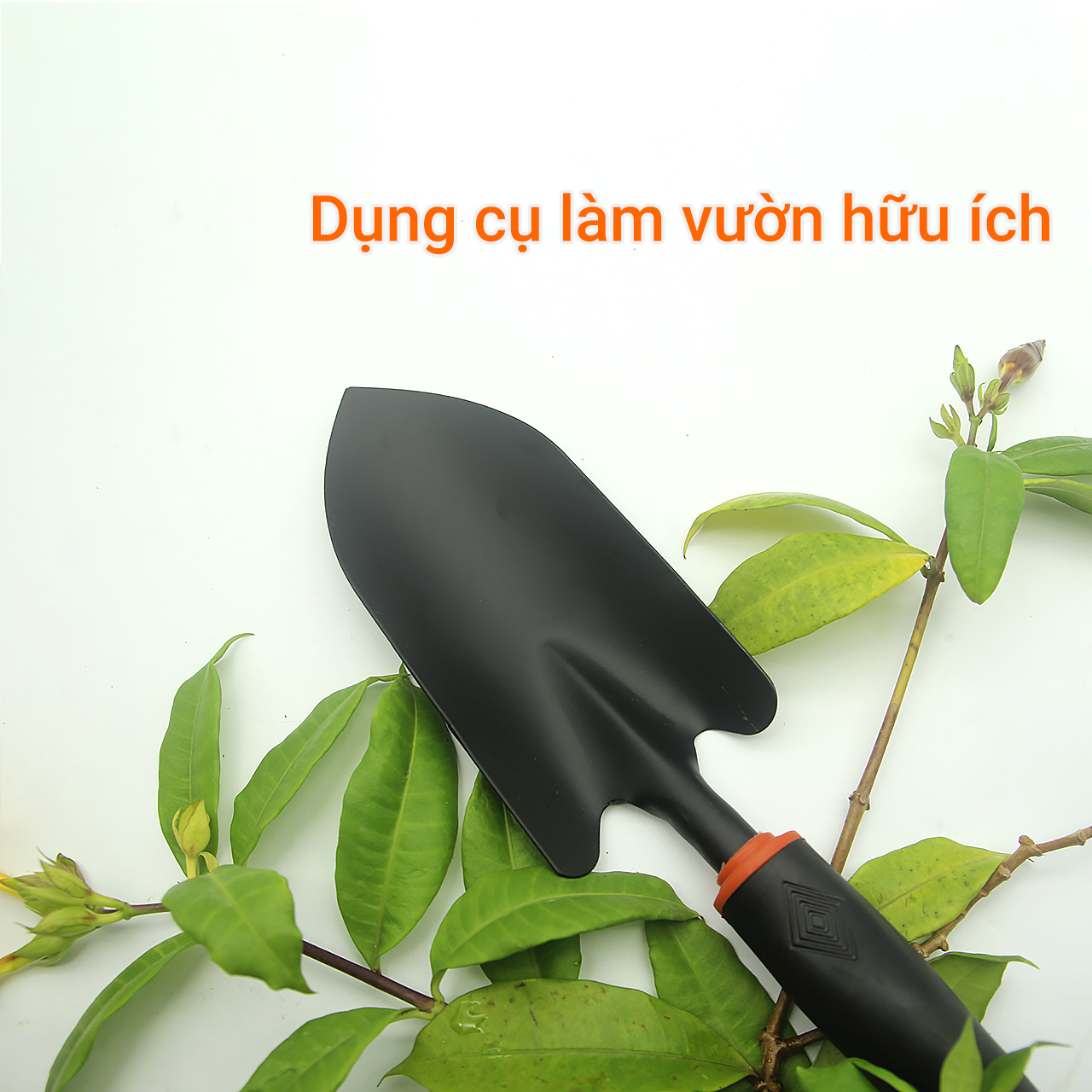 Xẻng đào đất trồng cây cảnh lưỡi rộng cán cao su 8X32cm