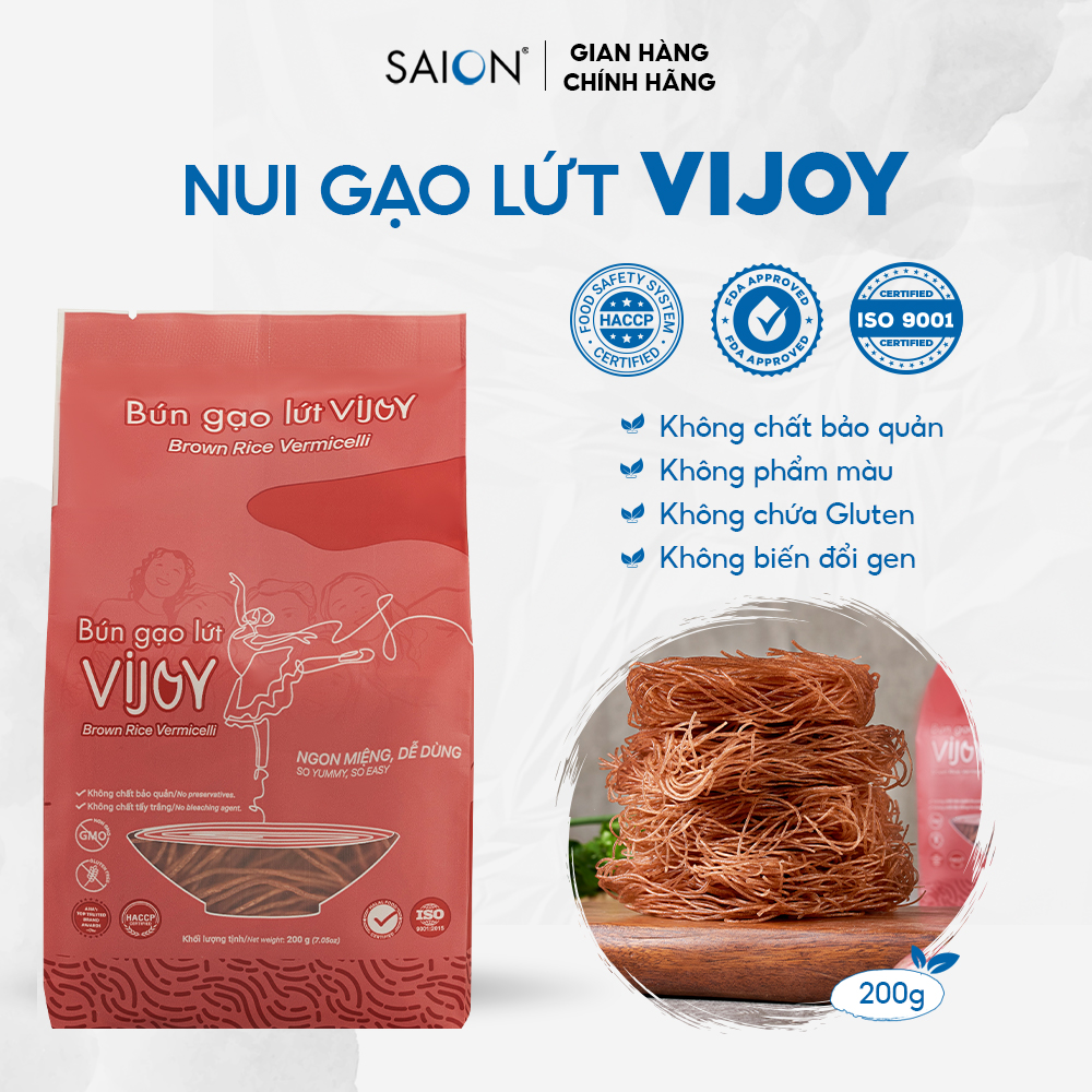 Bún gạo lứt VIJOY 200G- Bún gạo lứt cao cấp/ Bún ngon mềm dai/ Health/ Dinh dưỡng