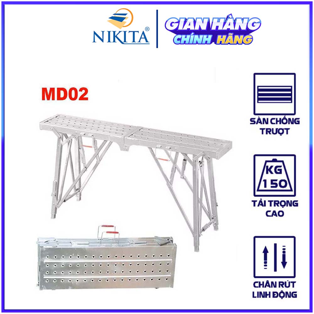 Giàn giáo di động, gấp gọn, thông minh sử dụng trong nhà, ngoài trời, công trình NIKITA MD02 vs MD03