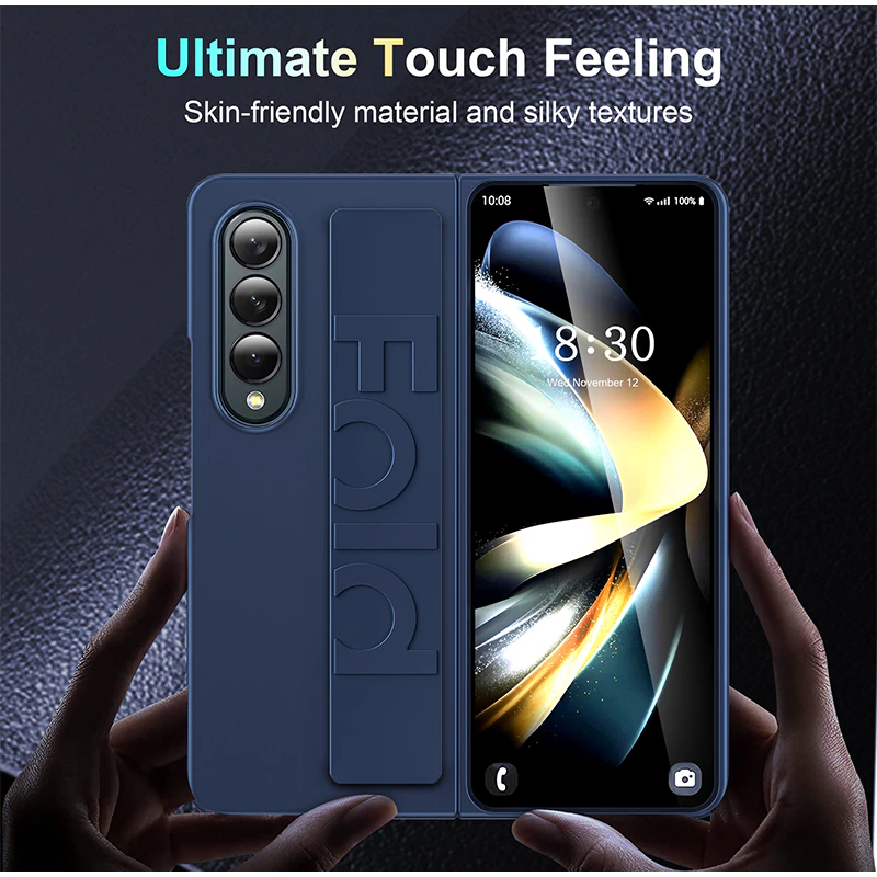 Ốp lưng chống sốc đeo tay cho Samsung Galaxy Z Fold 3 / Z Fold 4 / Fold 5 có đai đeo hand trap chống rơi rớt hiệu HOTCASE Luxury Silicone Wristband Case - chất liệu cao cấp, thiết kế thời trang sang trọng có đai đeo tay an toàn - Hàng nhập khẩu