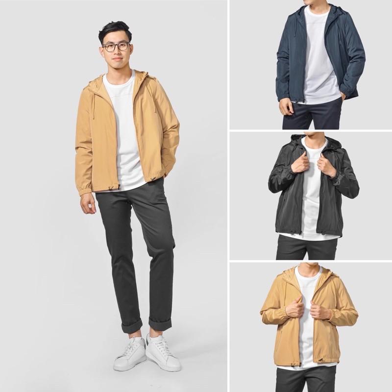 Áo khoác gió nam trơn có ly sau 3 màu - 10F20WJA007 shop LASTORE