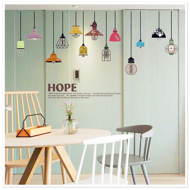 Decal dán tường Đèn treo 6 AmyShop DKN080