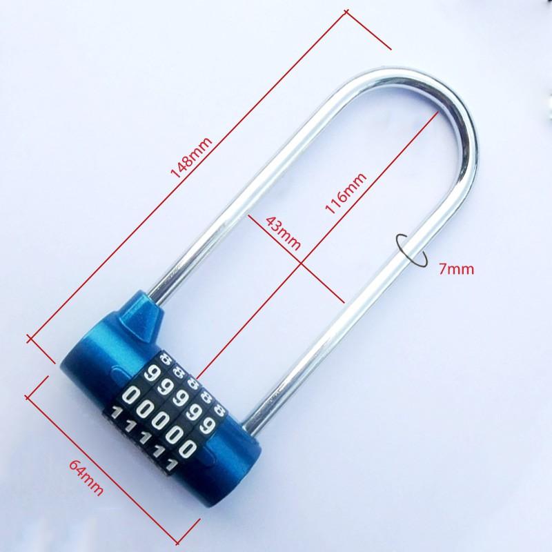 Khóa số chống trộm móc khóa dài JL115, loại 5 số có thể thay đổi được mã số