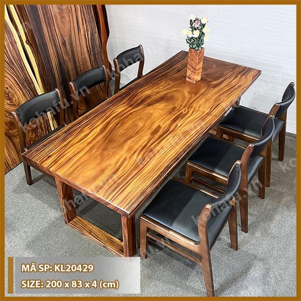 Mặt bàn dài chữ nhật gỗ me tây KL20429
