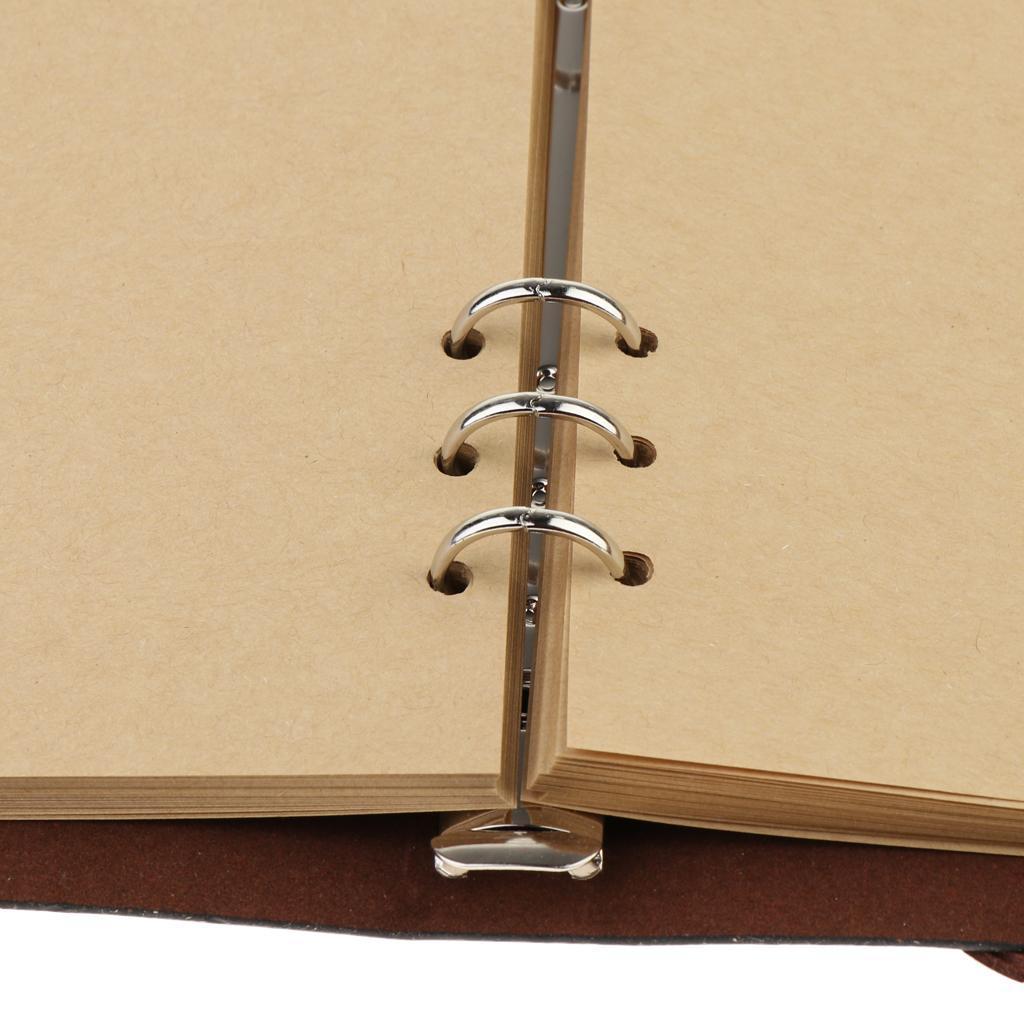 3pcs Leather Notebook Loose Leaf Blank Notebook A5 Portable Writing Notebook