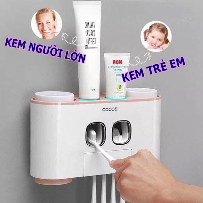 Bộ nhả kem đánh răng 2 bên kèm 4 Cốc nhựa cao cấp