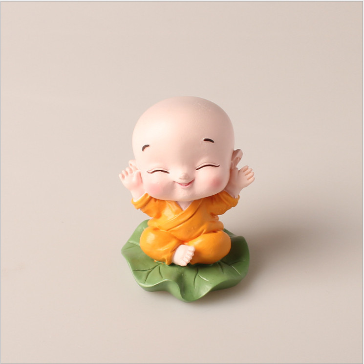 Bộ decor trang trí taplo ô tô Thầy Sư và những Chú Tiểu, phụ kiện xe hơi sáng tạo, hoặc để bàn làm việc