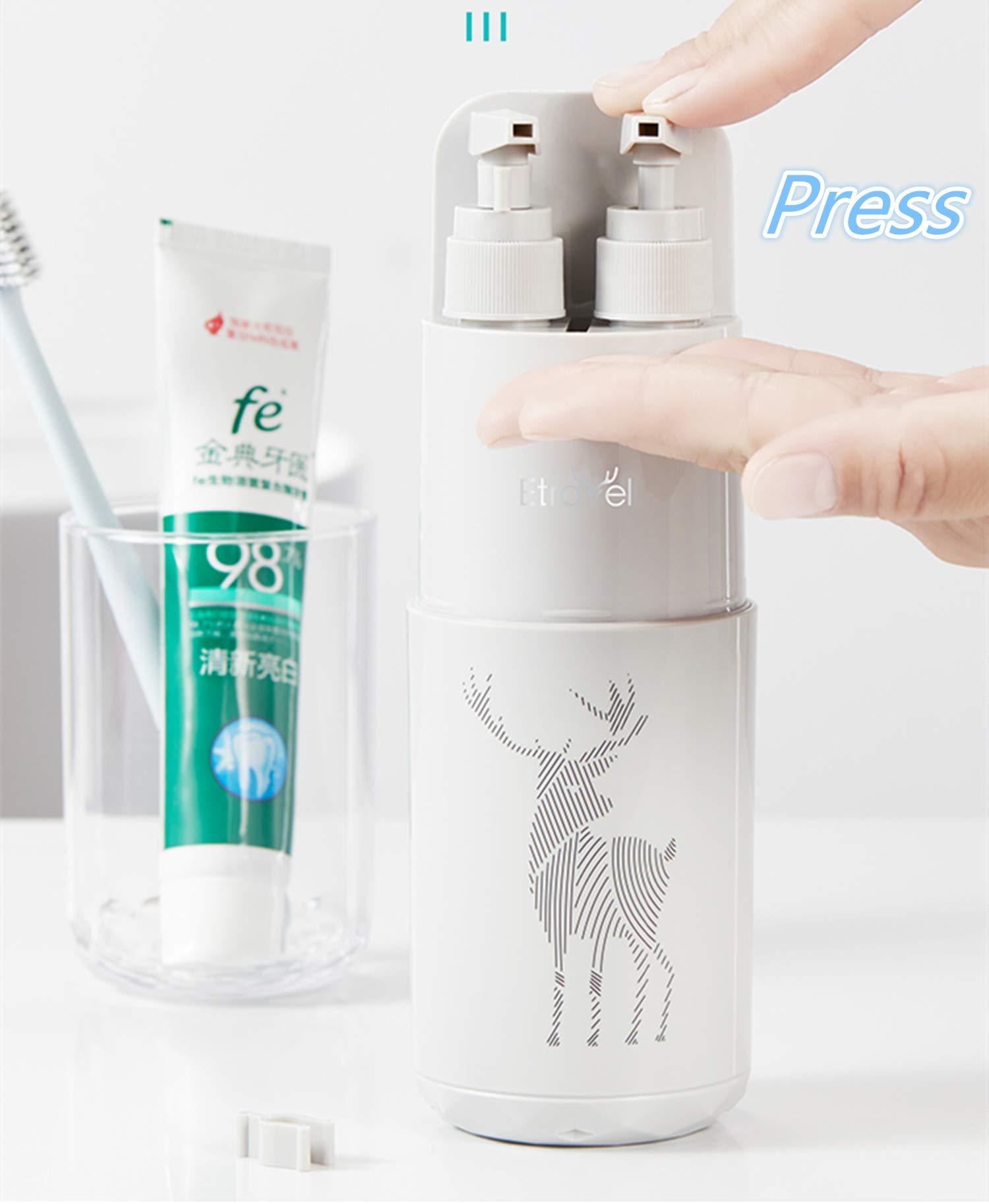 Bộ nước du lịch, bàn đánh răng Etuis, Cup bàn chải đánh răng, với bộ phân phối xổ số 2*45ml
