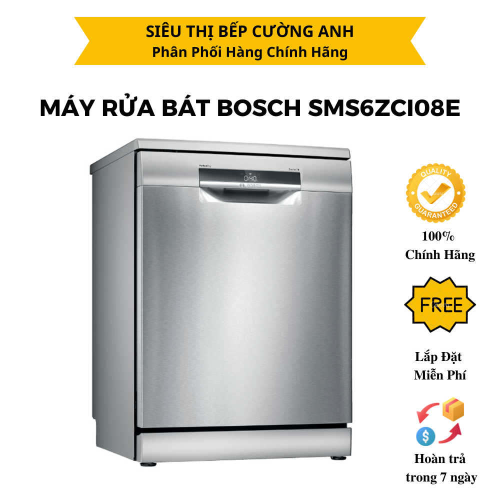 Máy Rửa Chén Bát 14 Bộ Bosch SMS6ZCI08E - Hàng Chính Hãng