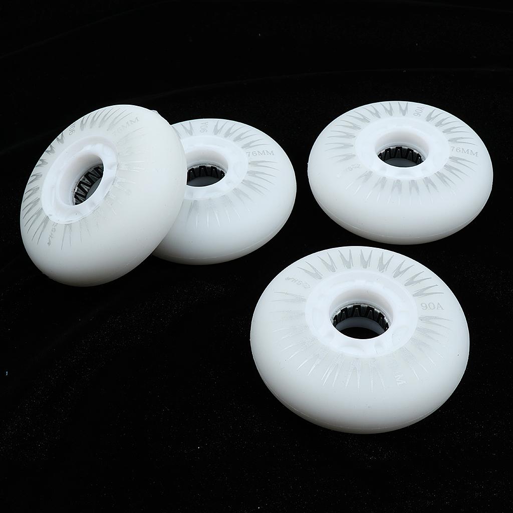 4 Pieces LED Lights Flashing Inline Roller Skate Replacement Wheels 3 Sizes