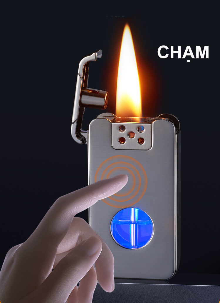 Bật Lửa Cảm Ứng 4in1 Có Đèn Fullbox – Xài Xăng