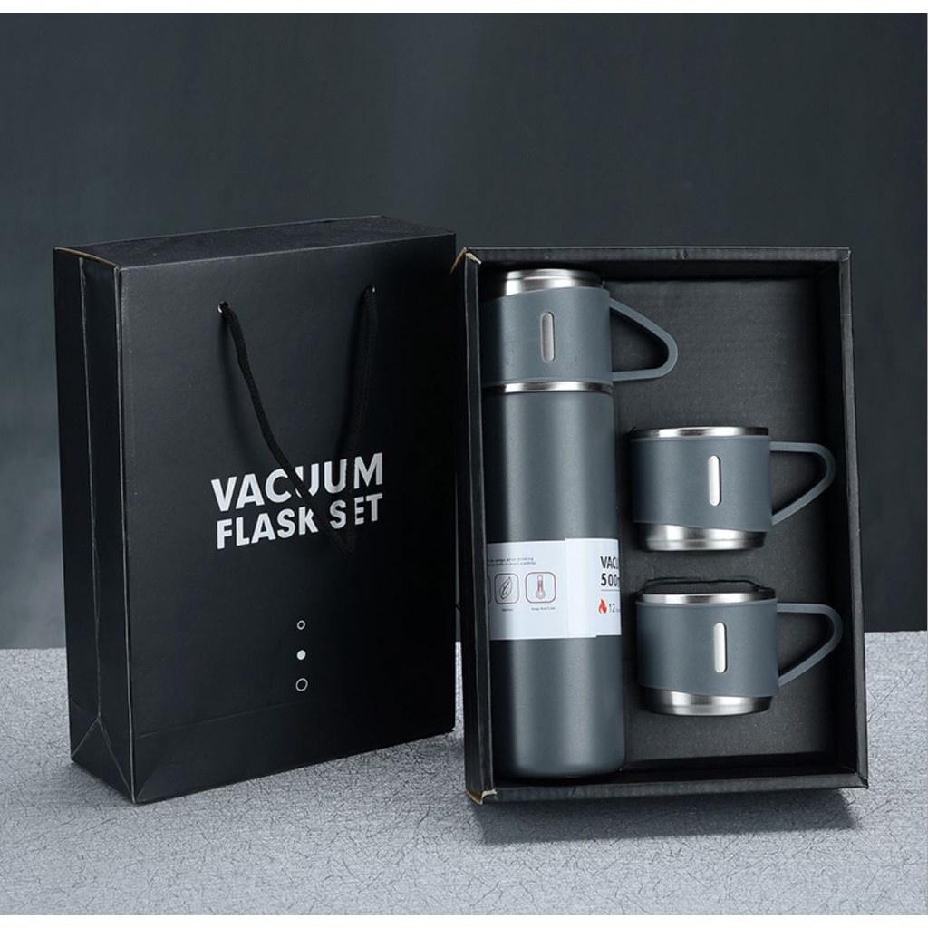 BỘ BÌNH GIỮ NHIỆT KÈM 2 LY CÁCH NHIỆT VACUUM FLASK -BÌNH GIỮ NHIỆT VACUUM 500ML CAO CẤP