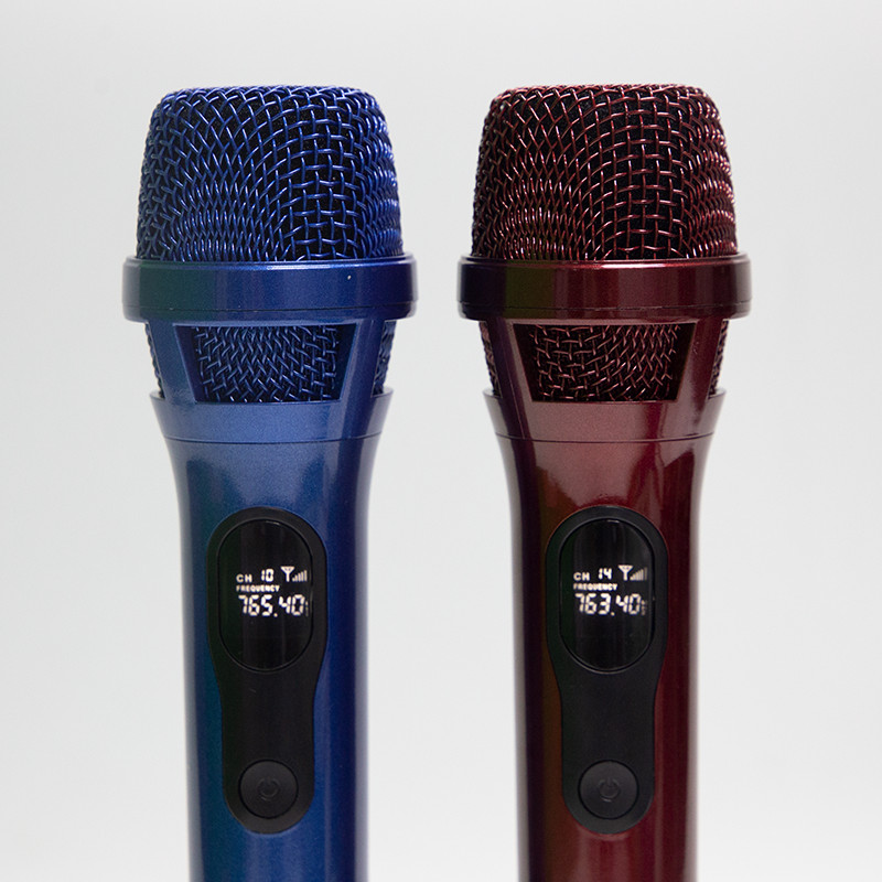 Trọn Bộ 2 Micro Karaoke Không Dây Tần Số VHF Kết Nối Với Loa Kéo, Amply Qua Đầu Thu Mini, Tay Mic Bằng Hợp Kim Chống Rơi Vỡ - Chính Hãng