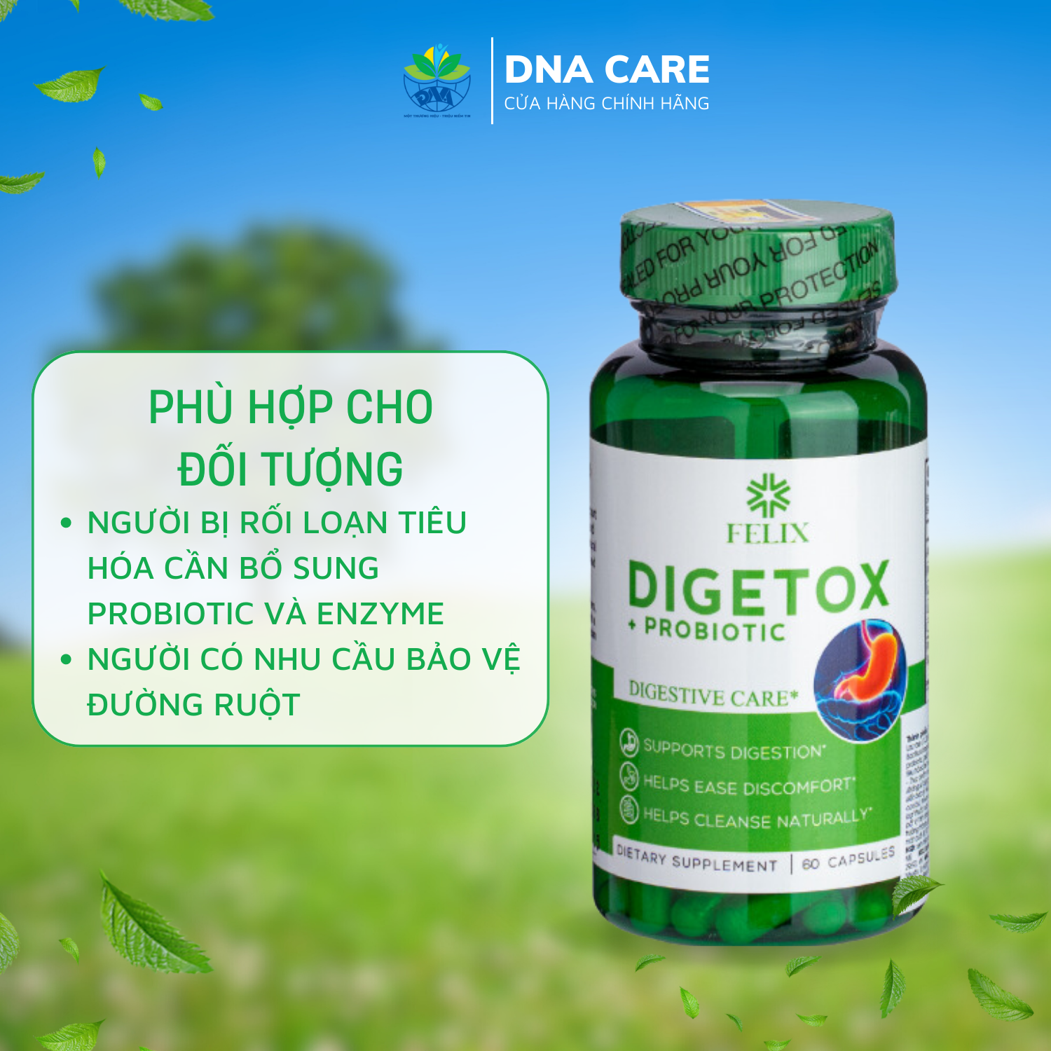 Viên uống bổ sung men tiêu hóa Enzym Digetox Probiotic hộp 60 viên