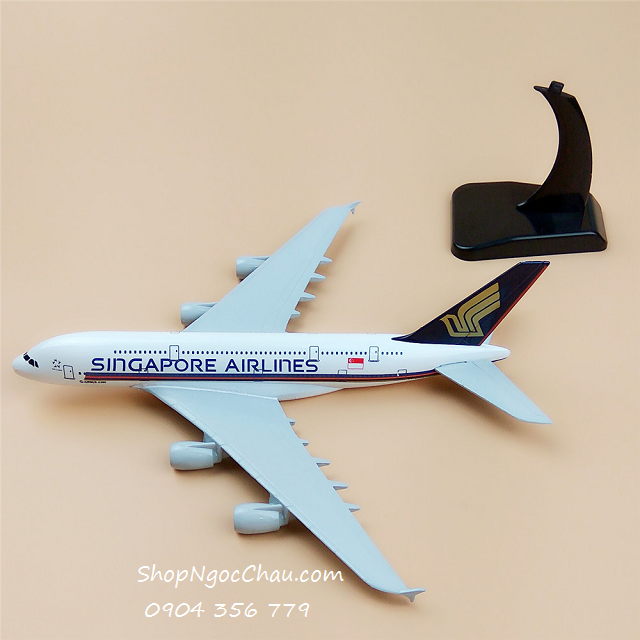 Mô hình máy bay tĩnh Airbus A380 Singapore Airlines 50 Years 20cm