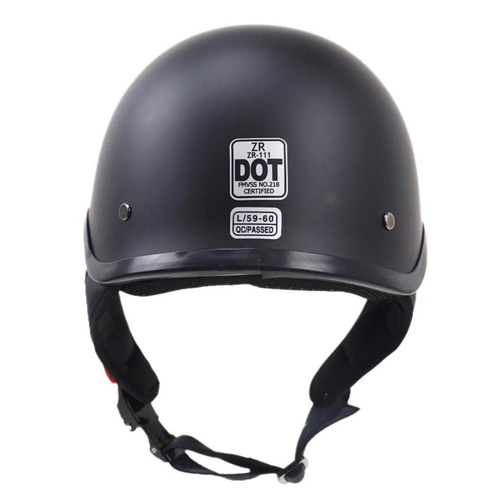 Matte Black DOT Motorcycle Open Face Flat Half Helmet For Harley Cruiser Chopper